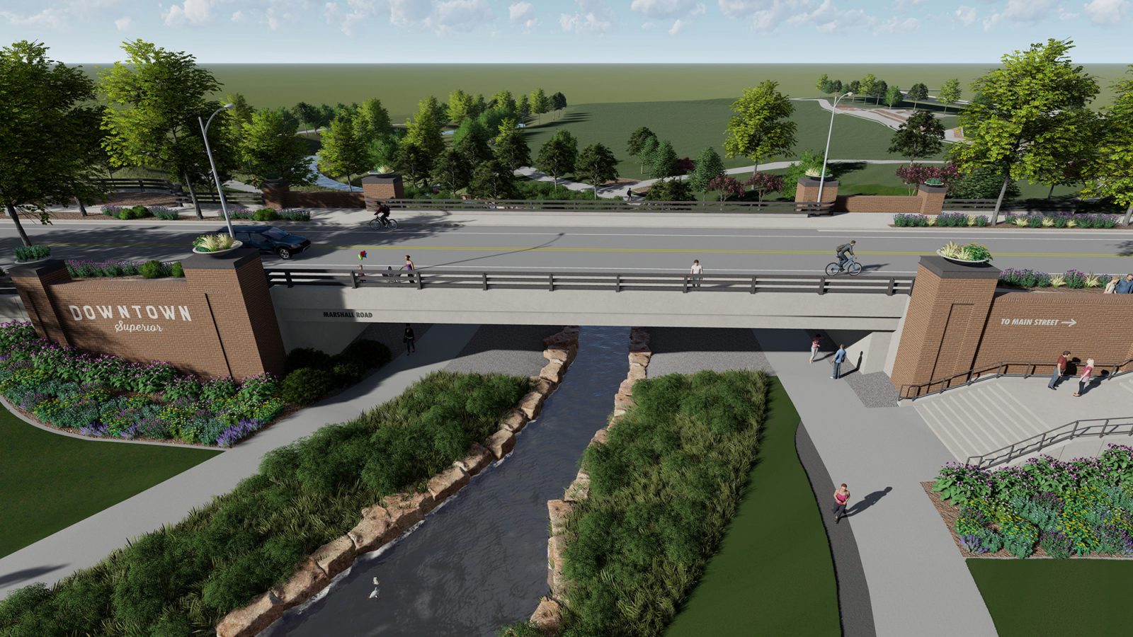 Downtown Superior: Community Rendering - Marshall Road Bridge
