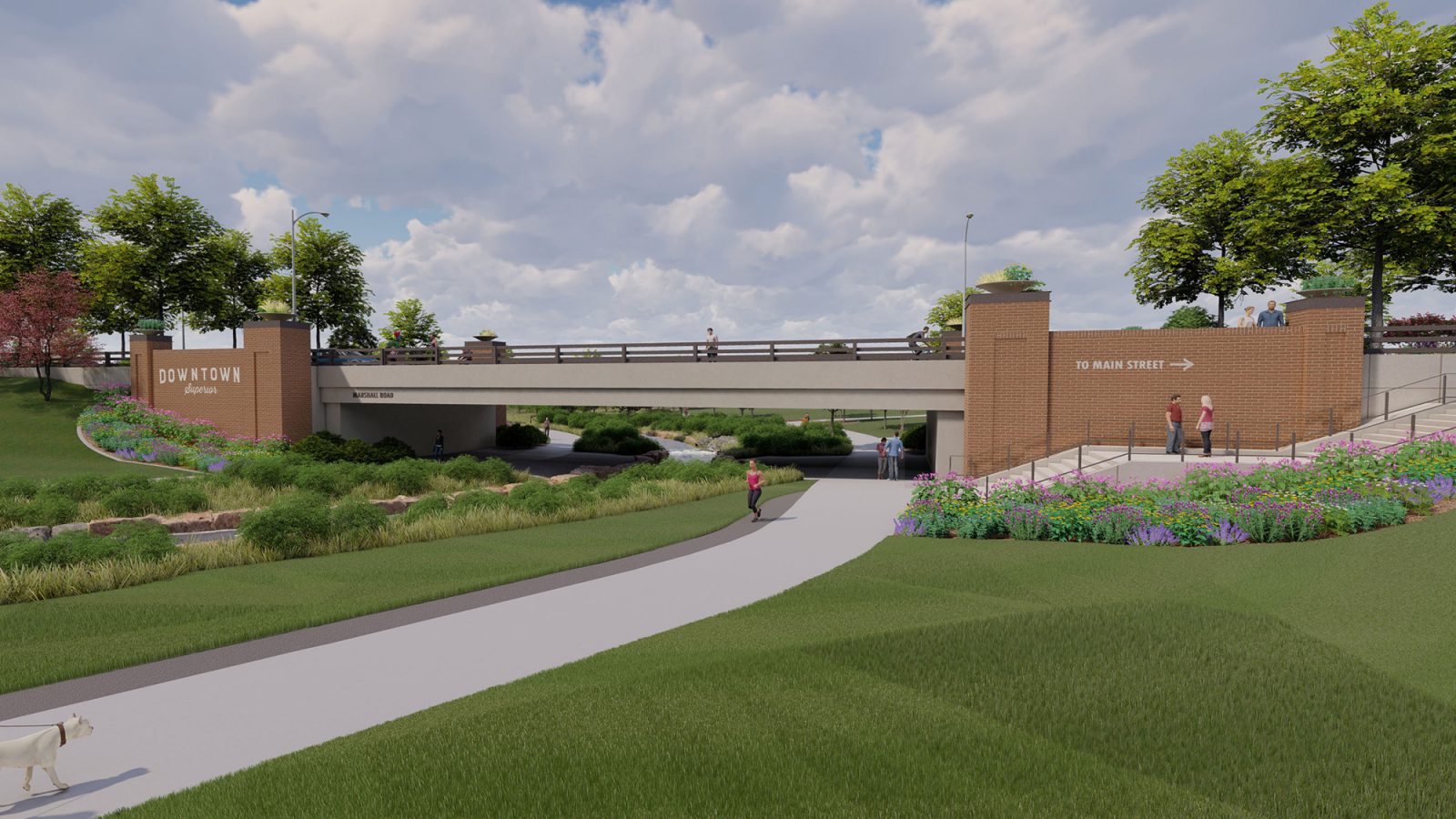 Downtown Superior: Community Rendering - Marshall Road Bridge