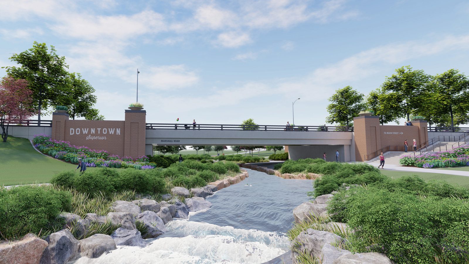 Downtown Superior: Community Rendering - Marshall Road Bridge